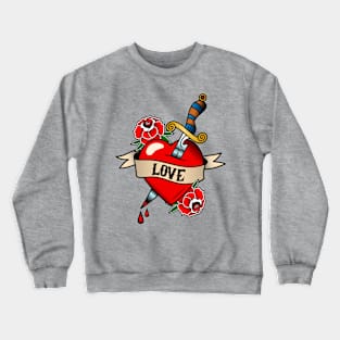 Love Heart - Tattoo Style Crewneck Sweatshirt